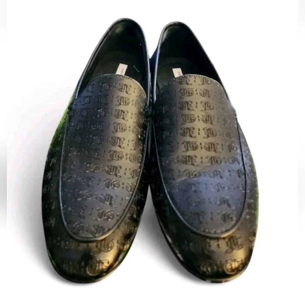 John Galliano Mens Textured Leather Loafers Black Shoes Size US 8 EU 41 Luxury